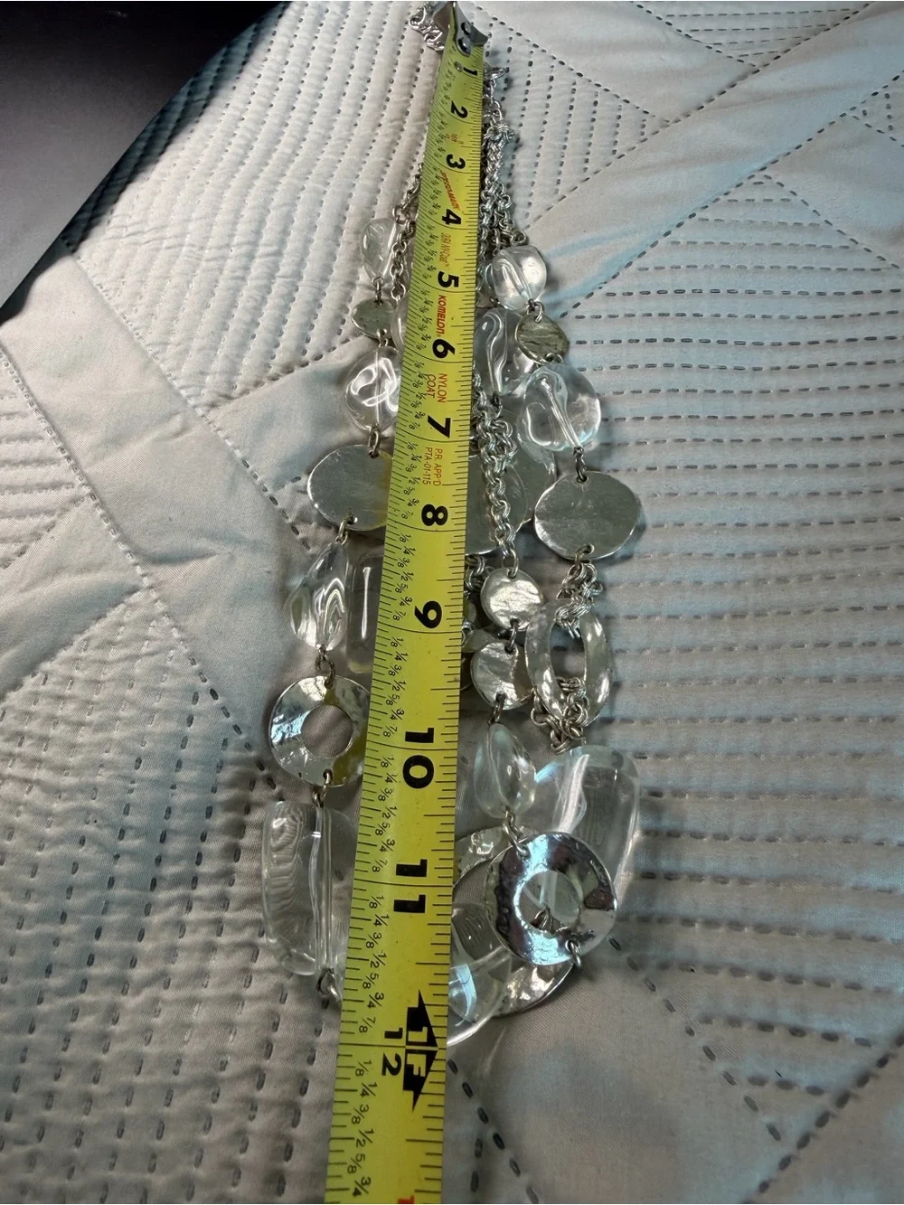 Chico’s Statement Clear and Silver Multi-Strand Necklace